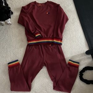AVIATOR NATION MAROON sweatsuit